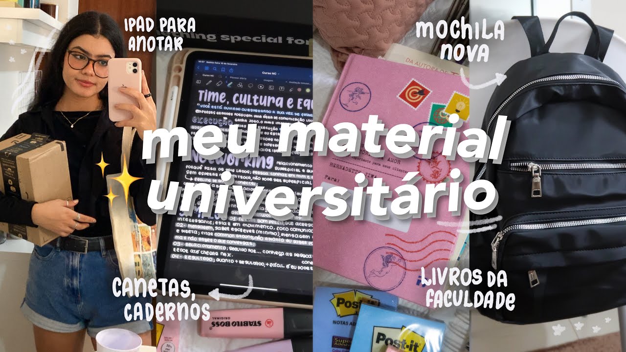 meu material de 2022 para a universidade 📚| cadernos, livros & mochila 🏫✍️