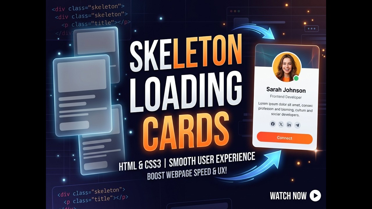 Modern Skeleton Loader Animation | HTML & CSS Tutorial - YouTube