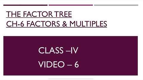 Class -IV Maths Ch-6 Factors & Multiples Video - 6