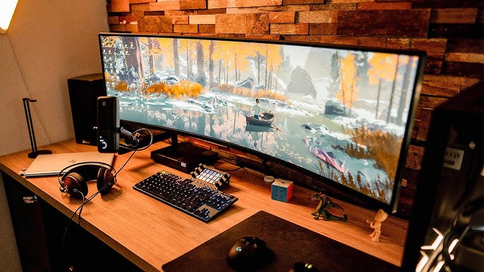 Bureau gamer DARKUSS gris LED pas cher - Mobilier de bureau