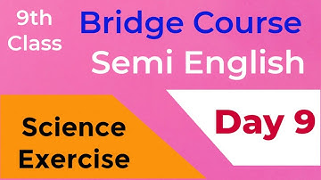 Bridge course | 9th class Science | Test 1 | Semi English |  सेतु अभ्यास 9th विज्ञान  day 9 | Ans.