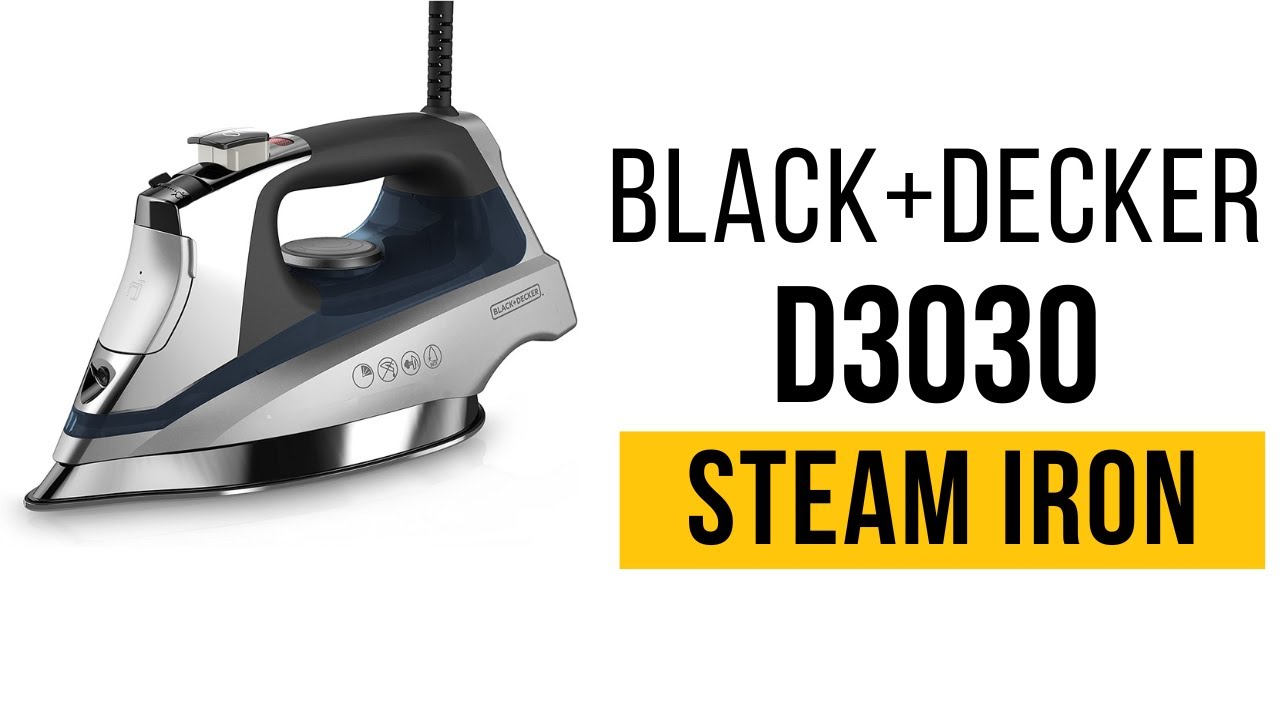 BLACK+DECKER Allure Professional Steam Iron, Comfort Grip, Stainless Steel Soleplate, Gray/Blue