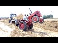 Mahindra tractor stuck with jcb in the field (10)