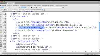 Dreamweaver Using Html + Css To Highlight The Current Page #dreamweaver #html #css #currentpage