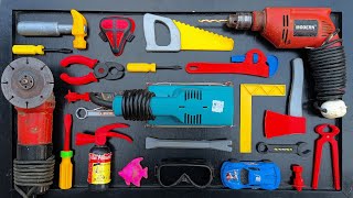 Collection of Repair Tools, Electric Drill, Electric Saw, Hammer With Wriench, Pliers, Hacksaw