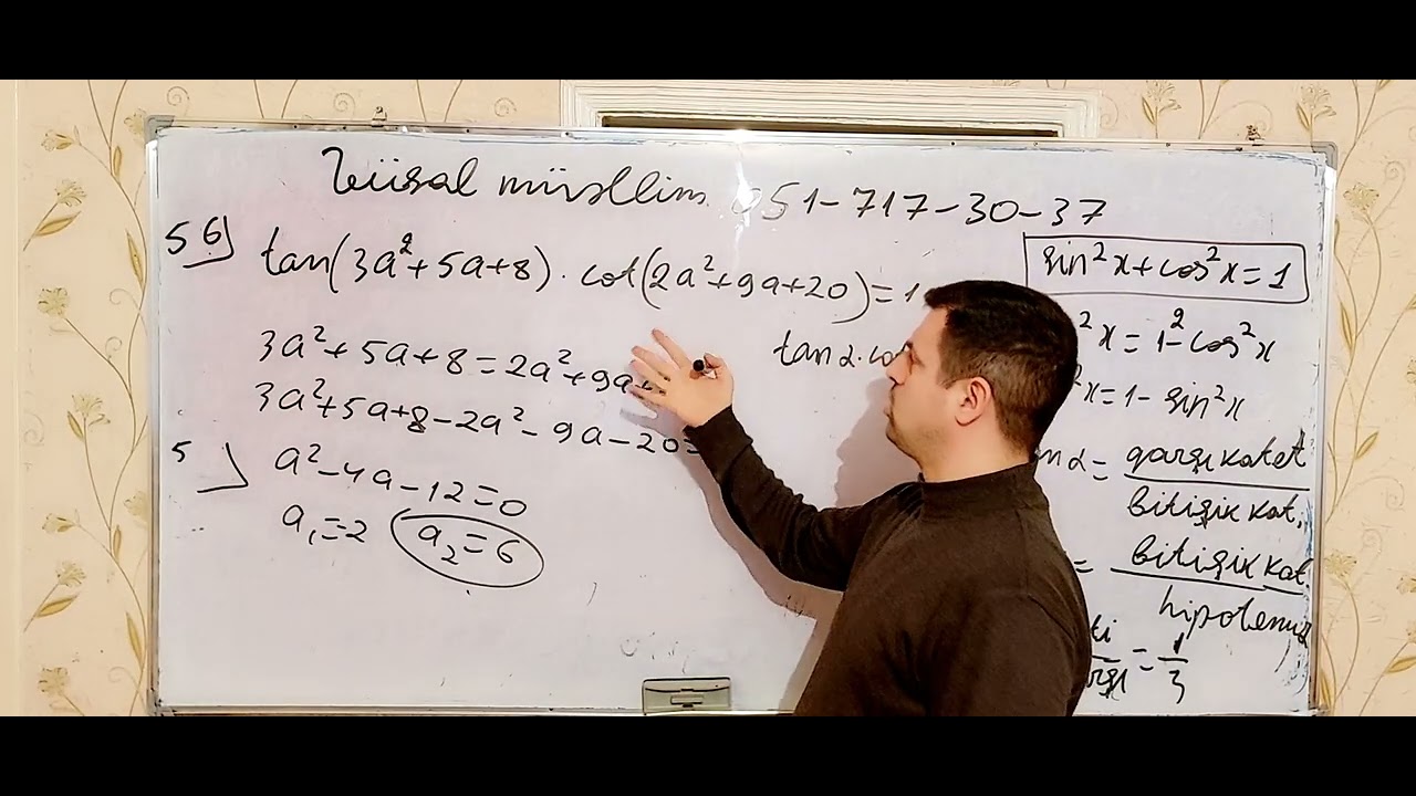 56-64. Əsas triqonometrik eyniliklər. Test toplusu 2023