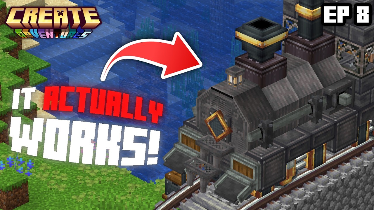 I Built a Working Train in Minecraft's Create Mod!