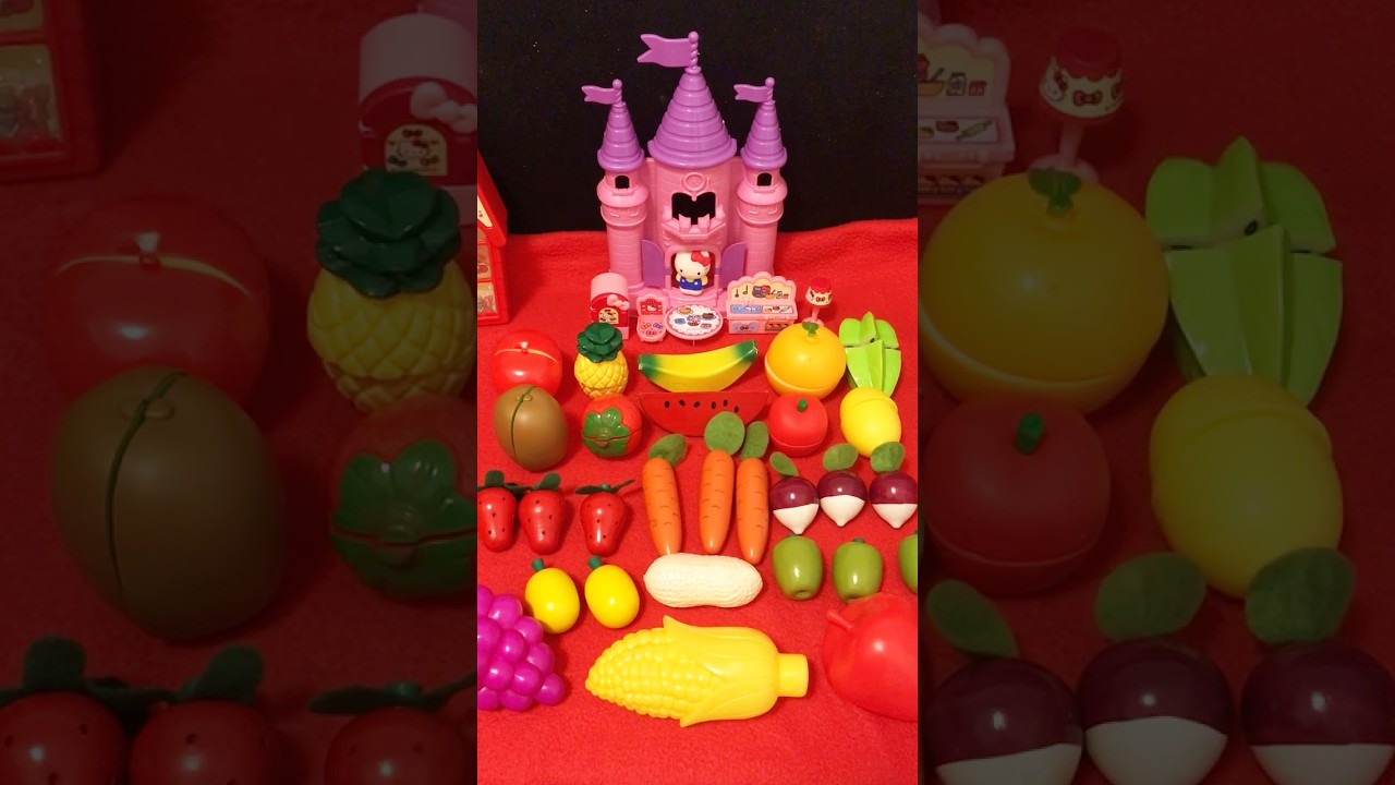 ASMR satisfying review kitchen toys velcro vegetables sets