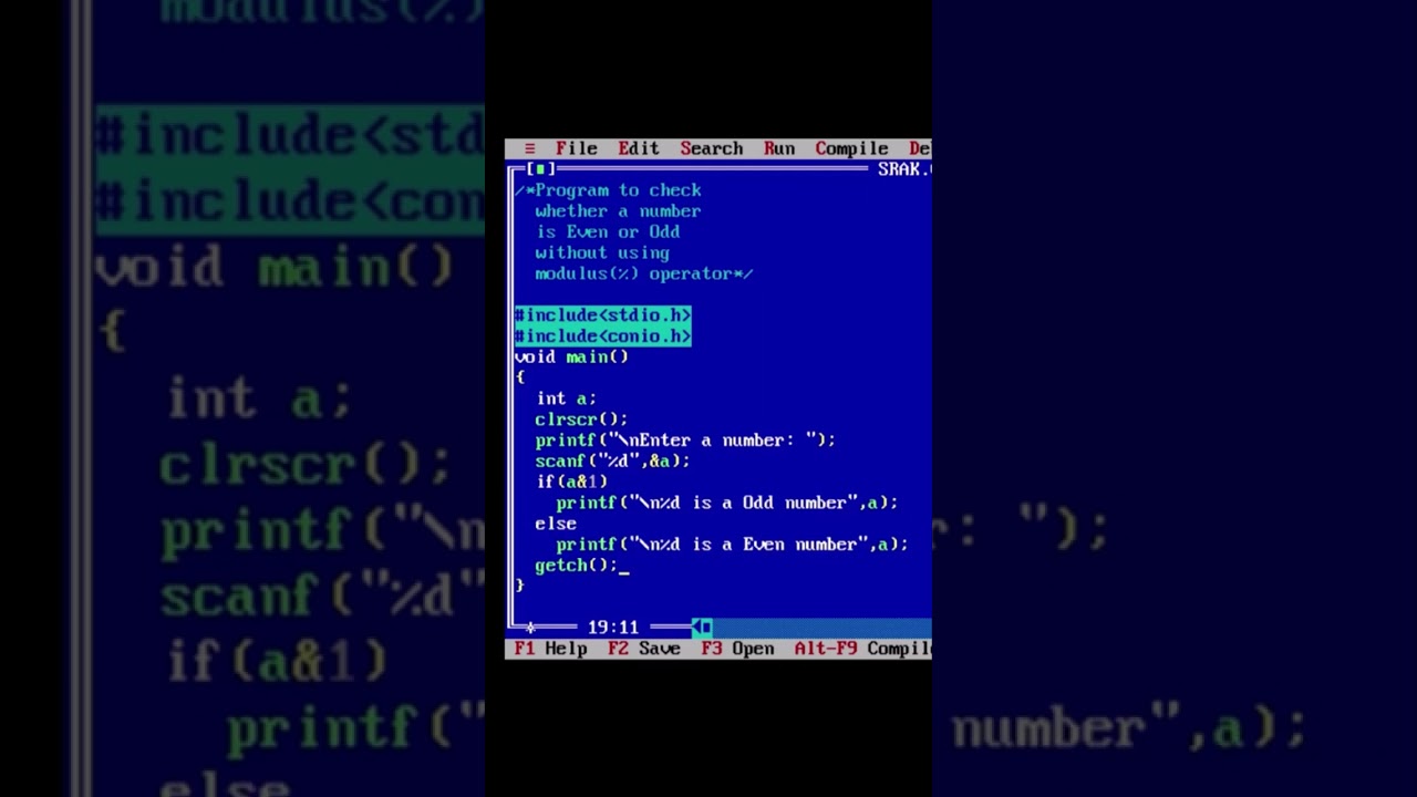 C Program to check whether a number is Even or Odd without using modulus(%) operator