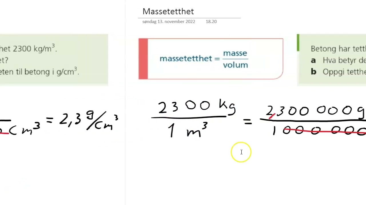 Sammensatte enheter: Massetetthet 1P, 1PY