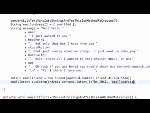 Android Application Development Tutorial   037   PutExtra method for an Email Intent