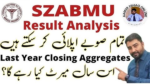 SZABMU MDCAT RESULT ANALYSIS | EXPECTED MERIT FOR ALL QUOTA