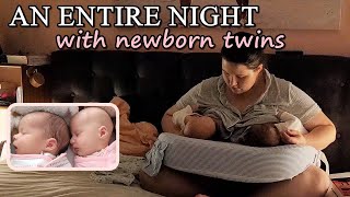 ENTIRE NIGHT WITH NEWBORN TWINS | NEWBORN TWINS NIGHT TIME ROUTINE 2023 | EXCLUSIVELY BREASTFED