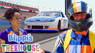 Blippi Visits a Race Track! | Blippi Treehouse | Educational Videos for Kids | Blippi Toys