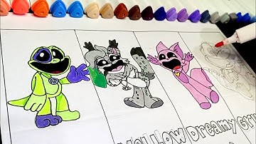 CATNAP FRIENDS POPPY PLAYTIME COLORING PAGES | SMILING CRITTERS OC CHAPTER 2, #smilingcritters