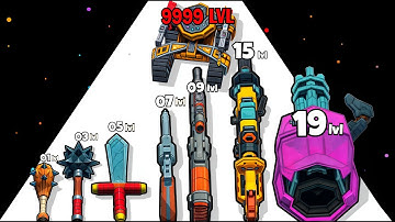 Weapon Evolution 3D Run game in MAX LEVEL ⭐ Level Up Weapons ✔️ Merge Simulator Battles