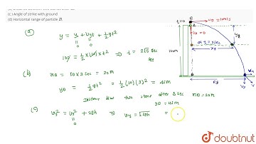 Two stones `A and B` are projected simultaneously from the top of a `100 - m` high tower. Stone ...