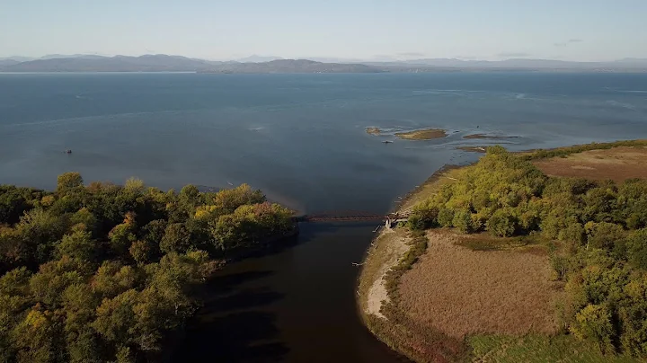 Winooski River, Delta Park & Burlington Bike Path Bridge-Stunning 4K Drone FLYOVER, Colchester