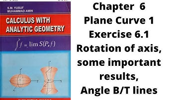 BSc Calculus chapter 6  plane curve 1  rotation of axes