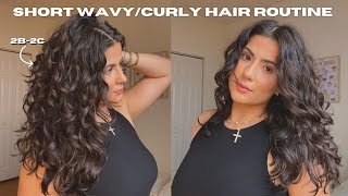 HOW TO style wavy/curly short 2b/2c hair | *Updated routine*