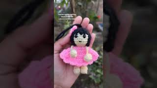 Crochet cute doll🪆 bag charm😊 #crochet #diycrafts #crochetdolls #handmade #doll #craftycorner