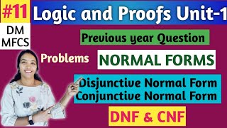 JNTUH DM | Problems on DNF & CNF | Problems on Disjunctive Normal form & Conjunctive Normal form |