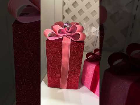 Raz Red and Pink Sparkle Christmas Package Decorations 4306657
