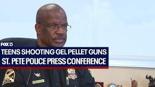 St. Pete police chief press conference on gel pellet guns