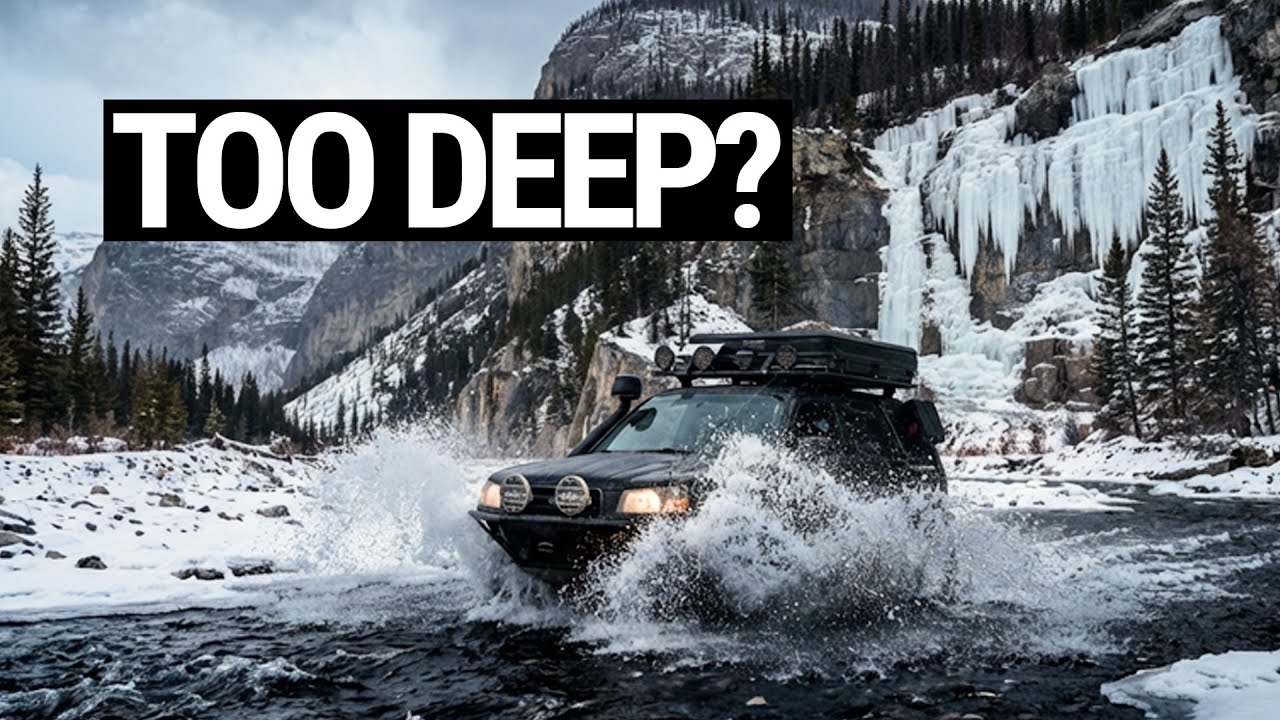 Subaru Forester и преодоление водных преград зимой на Трансальта-Трейл в Альберте.