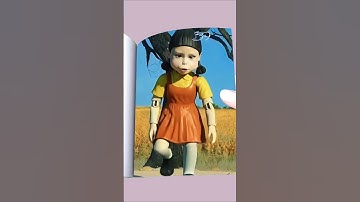 squid game doll imitates a monkey