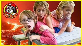 FLOOR IS LAVA Kids Challenge TABLES & CHAIRS Backyard Obstacle Course  INSIDE to OUTSIDE Our House