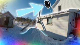 FLIPPING OFF MY ROOF INTO SNOW!