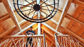 Wagon Wheel Chandelier from Dad&#39;s Childhood Homestead! / Ep107 / Outsider Cabin Build