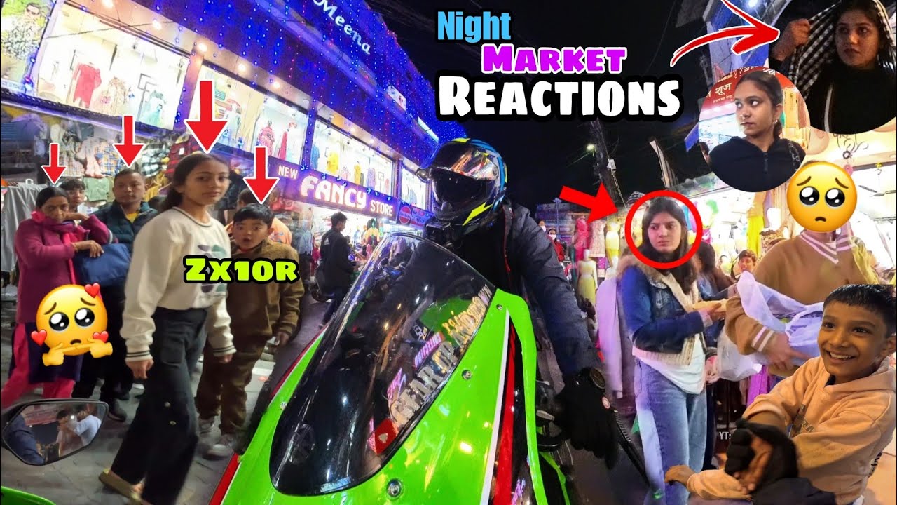 First Time Dehradun Night Market Reaction on My New Zx10r 🌃 CuteGirls Reactions On Zx10r 😳