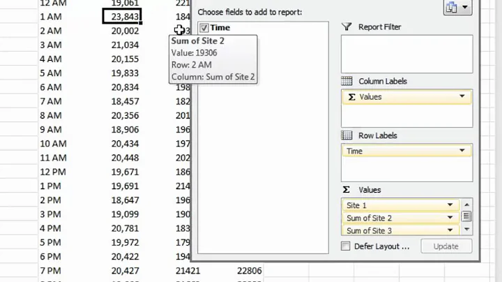 Use a Pivot Table to Summarize Excel Data By Hours