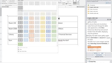 JasperActive Word 2016 Core Lesson 6: Learn 3 Using Table Styles