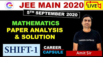 JEE MAIN 2020 5th September -1st Shift -MATHEMATICS Memory Based Questions-SOLUTIONS