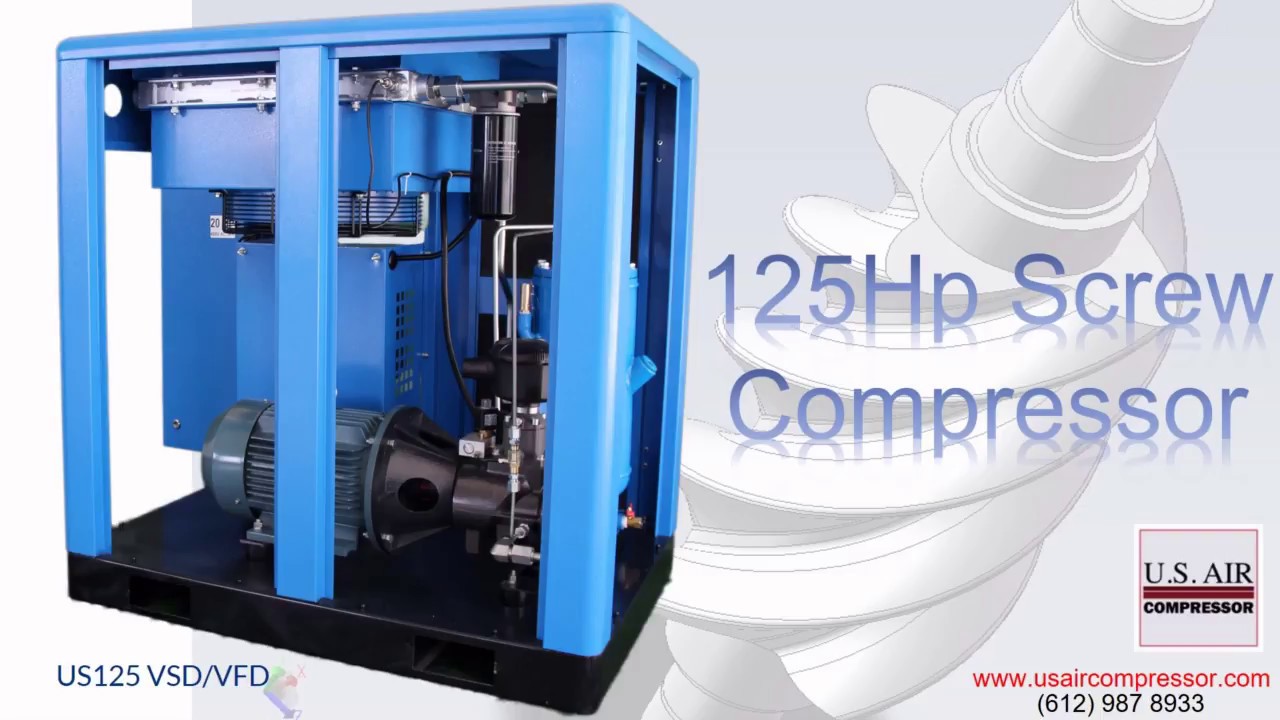 US Air Compressor VSD 125 HP, 460 Volt, 3 Phase