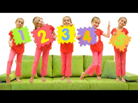 Пять Обезьянок - Учимся считать с Алисой и Алексом | Детские песни от Sunny Kids Songs