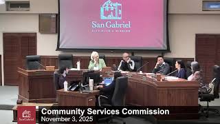 Community Services Commission Regular Meeting - November 3, 2025 - City of San Gabriel