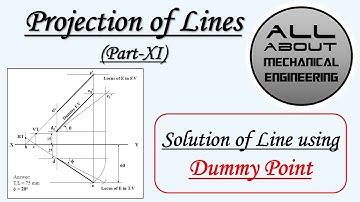 Projection of Lines using Dummy Point #projectionoflines #engineeringgraphics
