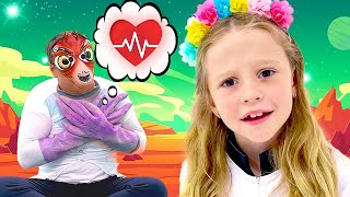 Nastya Uzay Ve Gezegenleri Öğrenir Ve Uzaylılara Yardım Eder