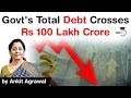 Indian Government total debt crosses Rs100 lakh crore for the first time - Know all about it #UPSC