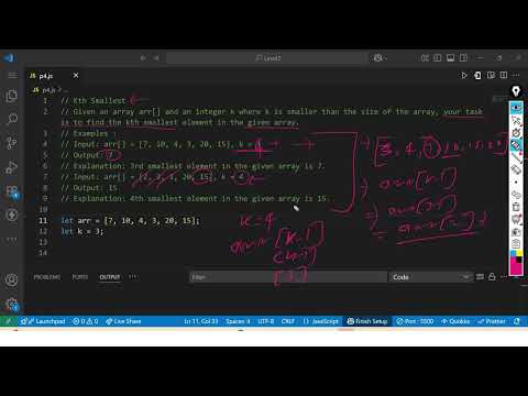 Kth Smallest Element in Array | JavaScript Coding Interview Question Explained