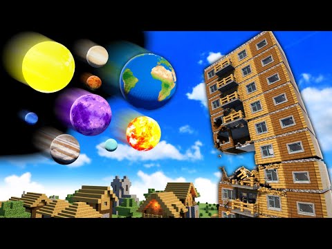 Big and Small Planets vs Dynamic Minecraft Village | Teardown