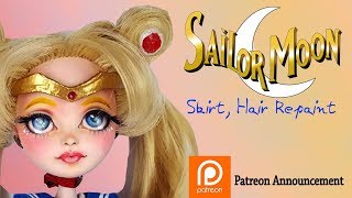 OOAK Ever After High Sailor Moon Repaint Skirt and Boots and Patreon Announcement by Skeriosities