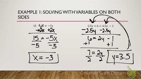 8th Pre Alg 1.3 Solving Equations w/var on both sides