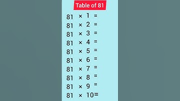 Table of 81 #shorts #education #subscribe #maths