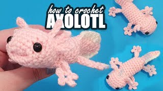 Let's crochet a no-sew smiling axolotl! [Crochet Pattern]