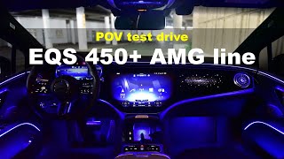 Mercedes benz EQS 450+ AMG Line POV test drive, review